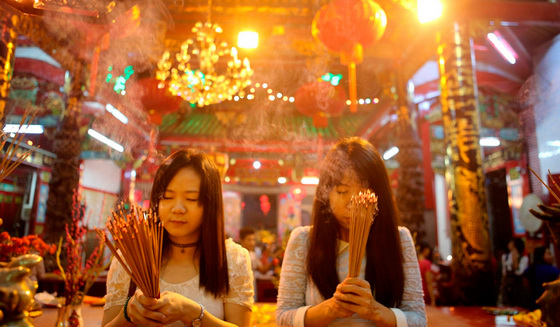 В Храме на Китайский Новый год